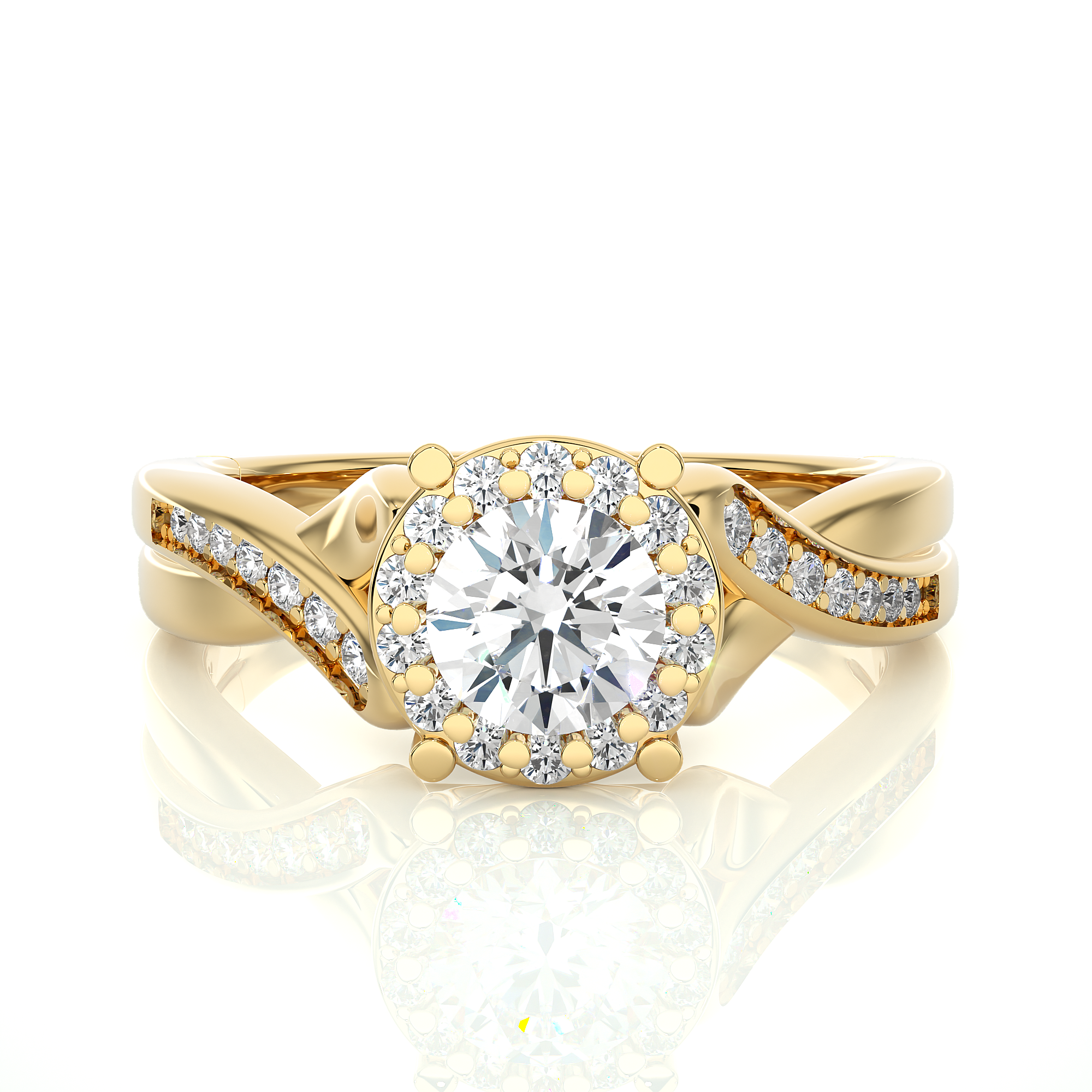 0.83 Carat I Color VS1 Clarity Diamond Studded Natural Diamond Ring.